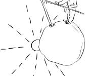 Coloriage Le petit Prince sur la terre &agrave; colorier