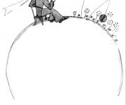 Coloriage Le Petit prince sur son ast&eacute;ro&iuml;de