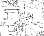 Coloriage Le Prince venant secourir Raiponce