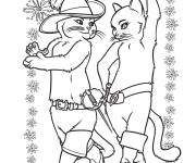 Coloriage Les personnages principaux du contes Chat Pott&eacute;