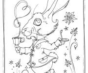 Coloriage Li&egrave;vre de contes Alice au pays des merveilles