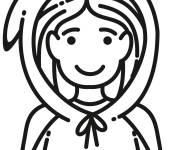 Coloriage petit Chaperon rouge en emoji