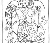 Coloriage reine de c&oelig;ur de contes d'Alice au pays des merveilles