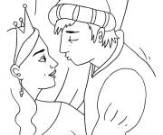 Coloriage et dessins gratuit Sc&egrave;ne de baiser du belle bois dormant à imprimer
