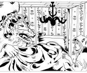 Coloriage Sc&egrave;ne de Conte le petit chaperon rouge