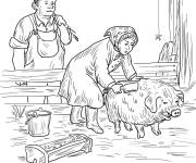 Coloriage Sc&egrave;ne de contes La Toile de Charlotte