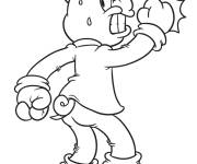 Coloriage et dessins gratuit Sc&egrave;ne du contes les trois petits cochons à imprimer