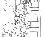 Coloriage Sc&egrave;ne populaire de conte Raiponce