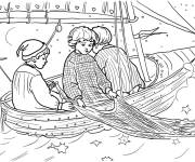 Coloriage Wynken, Blynken et Nod