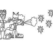 Coloriage et dessins gratuit Arr&ecirc;tez coronavirus dessin anim&eacute; à imprimer