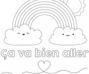 Coloriage Ca va bien aller avec arc-en-ciel