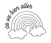 Coloriage Ca va bien aller avec une nuage