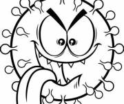Coloriage et dessins gratuit Corona virus qui fait peur à imprimer