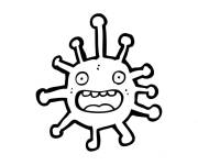 Coloriage et dessins gratuit Coronavirus avec un visage à imprimer