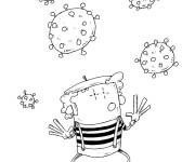 Coloriage et dessins gratuit Coronavirus cartoon à imprimer