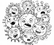 Coloriage et dessins gratuit Coronavirus stylisé à imprimer