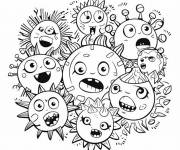 Coloriage et dessins gratuit Coronavirus stylis&eacute; à imprimer