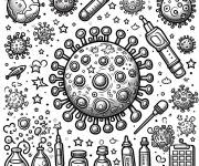 Coloriage Covid-19 Coronavirus magique