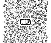 Coloriage Des virus covid-19