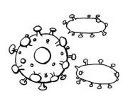 Coloriage et dessins gratuit Diff&eacute;rents types de Microbes à imprimer