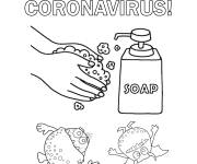 Coloriage et dessins gratuit Éloignez-vous du coronavirus à imprimer