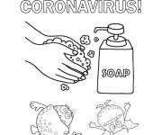 Coloriage et dessins gratuit &Eacute;loignez-vous du coronavirus à imprimer