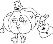 Coloriage et dessins gratuit L&rsquo;ail pour la grippe coronavirus à imprimer