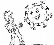 Coloriage et dessins gratuit Le coronavirus menace le garçon à imprimer