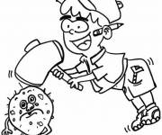 Coloriage et dessins gratuit Le gar&ccedil;on bat le covid -19 à imprimer