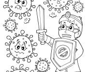 Coloriage Le petit docteur combat le Coronavirus