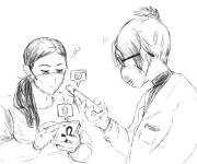 Coloriage Les m&eacute;decins communiquent par smartphones