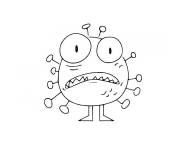Coloriage Microbe effray&eacute; dessin anim&eacute;