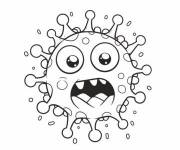 Coloriage Virus Corona de dessin animé
