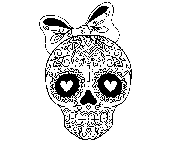 Coloriage et dessins gratuits Crâne mexicain en ligne à imprimer