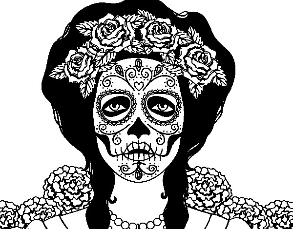 Coloriage Tête De Mort Mexicaine Dessin Gratuit à Imprimer