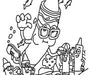 Coloriage Crayons de couleur facile