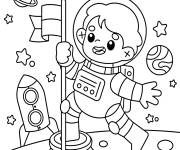 Coloriage Gar&ccedil;on astronaute Crayola