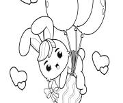 Coloriage Lapin avec ouefs de Paques Crayola