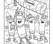 Coloriage Les crayons Crayola jouent au cache cache