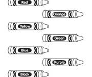 Coloriage Les crayons de couleurs en anglais de crayola