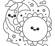 Coloriage Lune et soleil Crayola