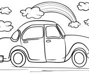 Coloriage Voiture avec les crayons des couleurs