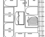 Coloriage et dessins gratuit Cuisine endroit pour préparer les repas à imprimer