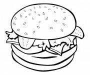 Coloriage Cuisine Hamburger