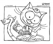 Coloriage et dessins gratuit Le Chat Cuisinier à imprimer