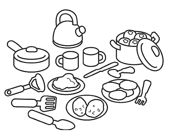 Coloriage et dessins gratuits Ustensiles de Cuisine en ligne à imprimer