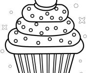 Coloriage Aper&ccedil;u simple d'un cupcake