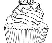 Coloriage Cupcake &agrave; la framboise