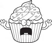 Coloriage Cupcake a peur