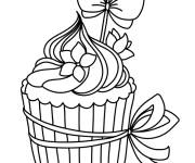 Coloriage Cupcake anniversaire pour les petits